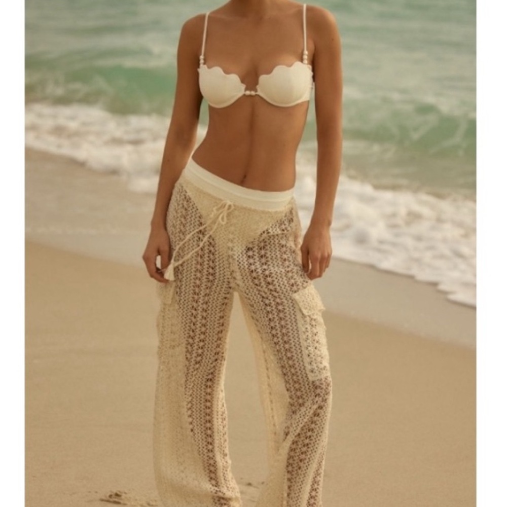 L*Space Cream Crochet Sundown Pants